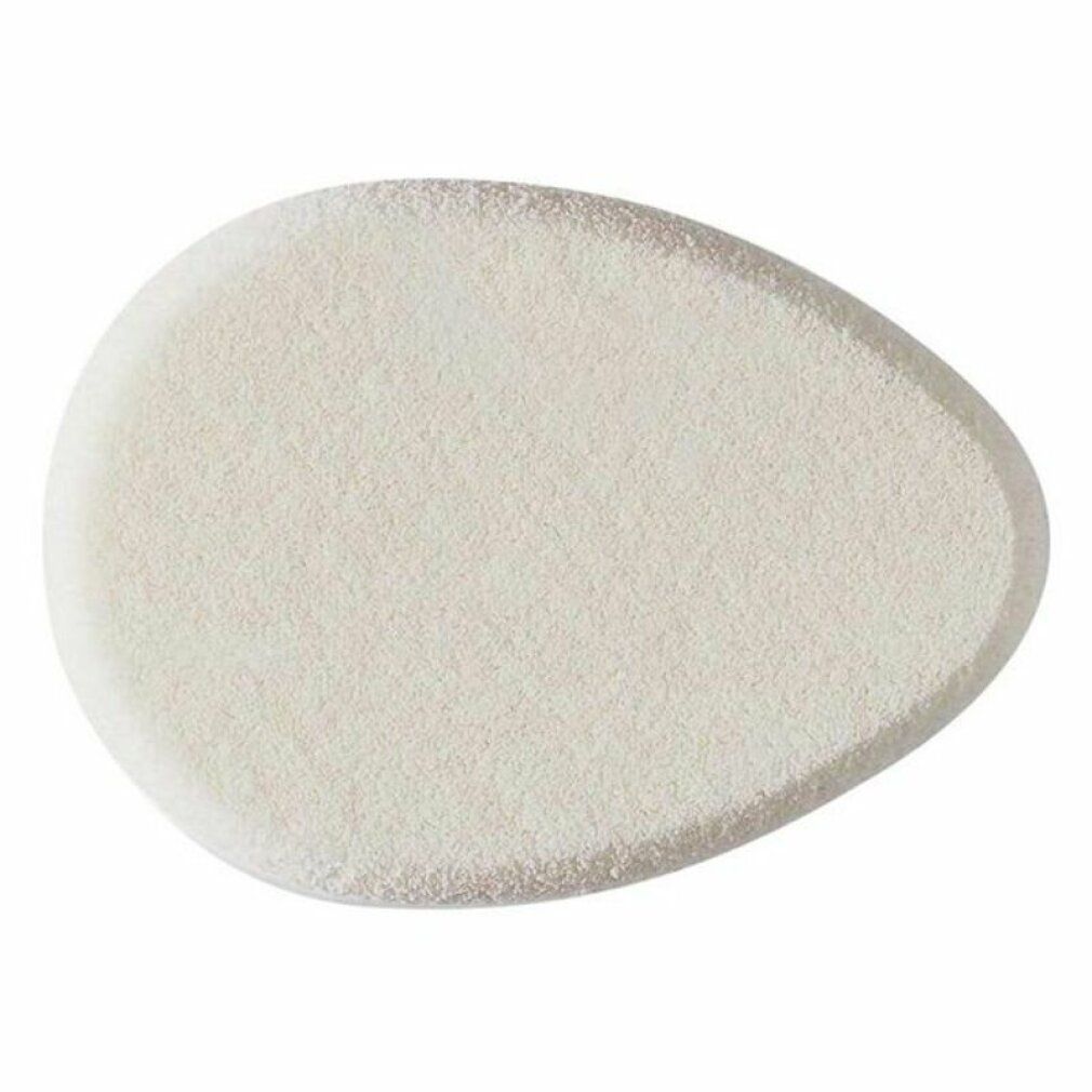 Spugna ovale Yukilon. Beige, superficie porosa. A forma di goccia, punta arrotondata. Per cosmetici.