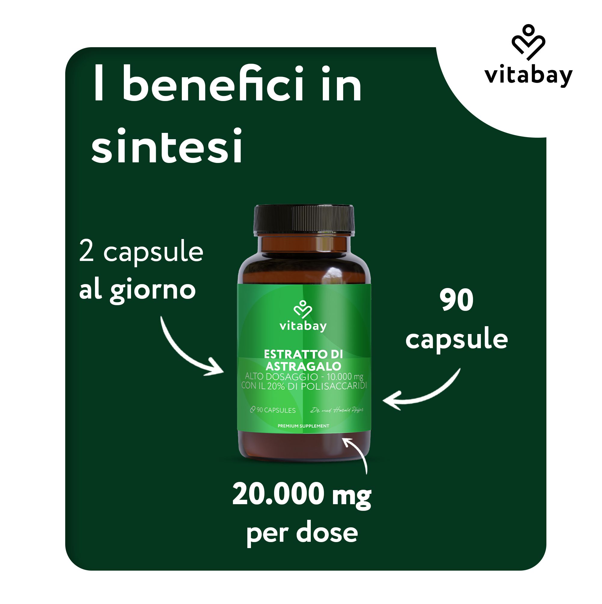 Vitabay Estratto di Astragalo: Raccolto in Cina, lavorazione delicata, pieno potenziale.