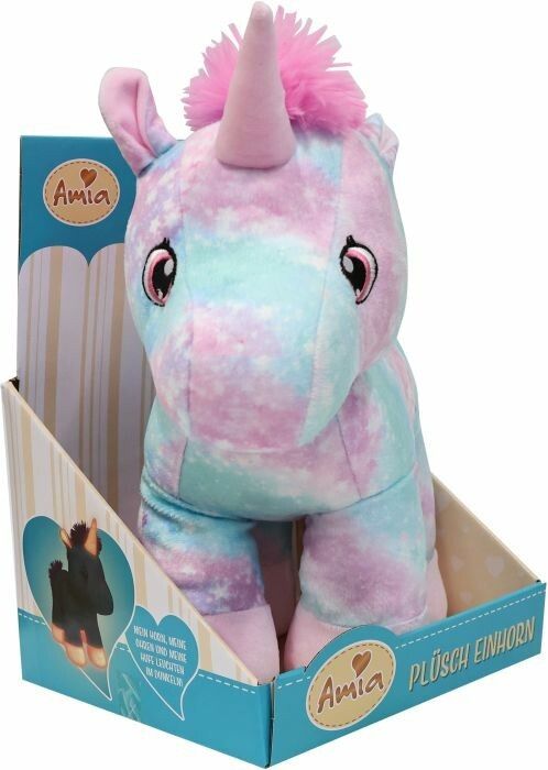 Unicorno di peluche am che brilla nel buio, 30 cm