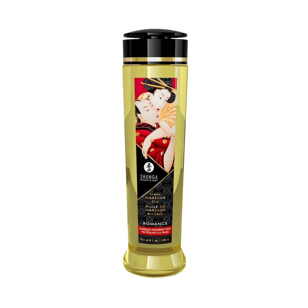 shunga Olio per massaggi Romance (Vino frizzante alla fragola)