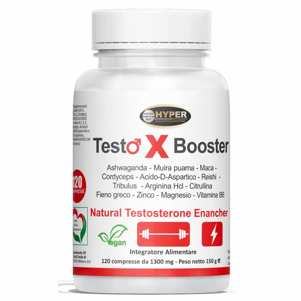 HYPER Testo X Booster Testo Booster Stimolante Testosterone Uomo Ashwaganda    Maca Tribulus