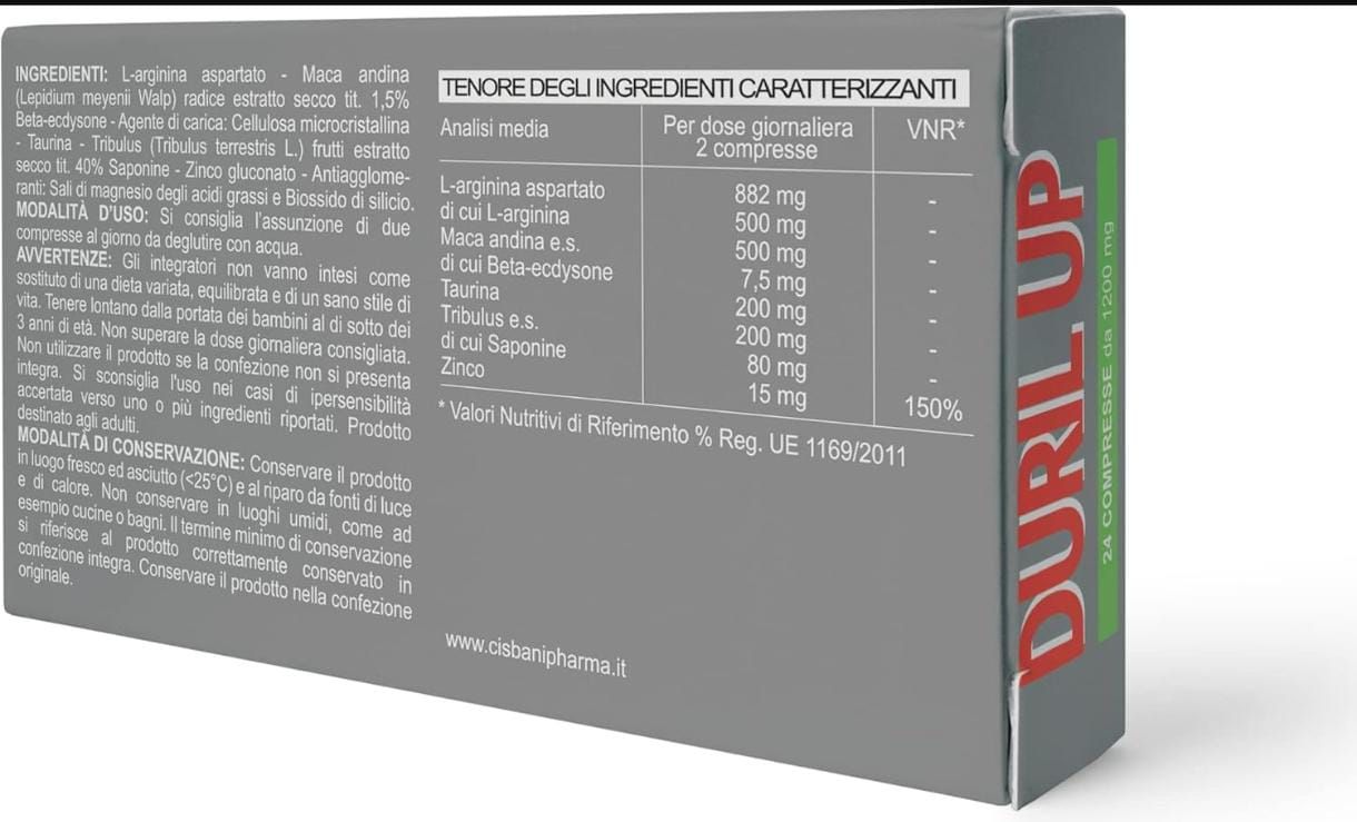 Cisbani Pharma Duril Up - Integratore per una maggiore vitalità e resistenza fisica