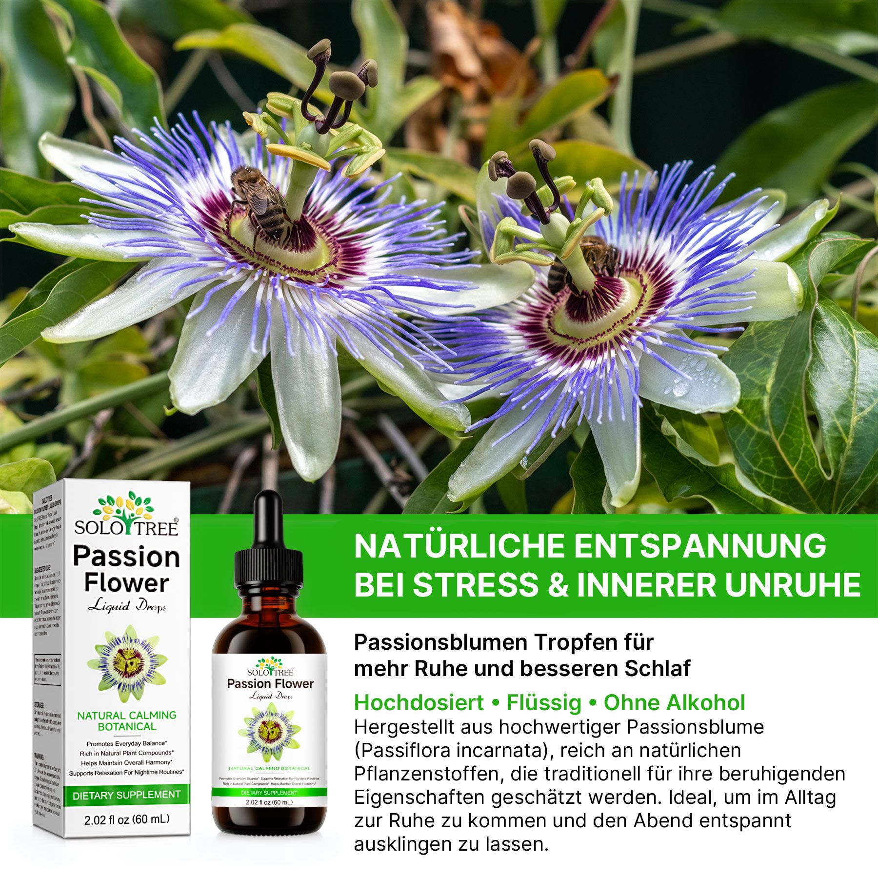 ALIVER Gocce alla Passiflora per calma, relax e un sonno migliore