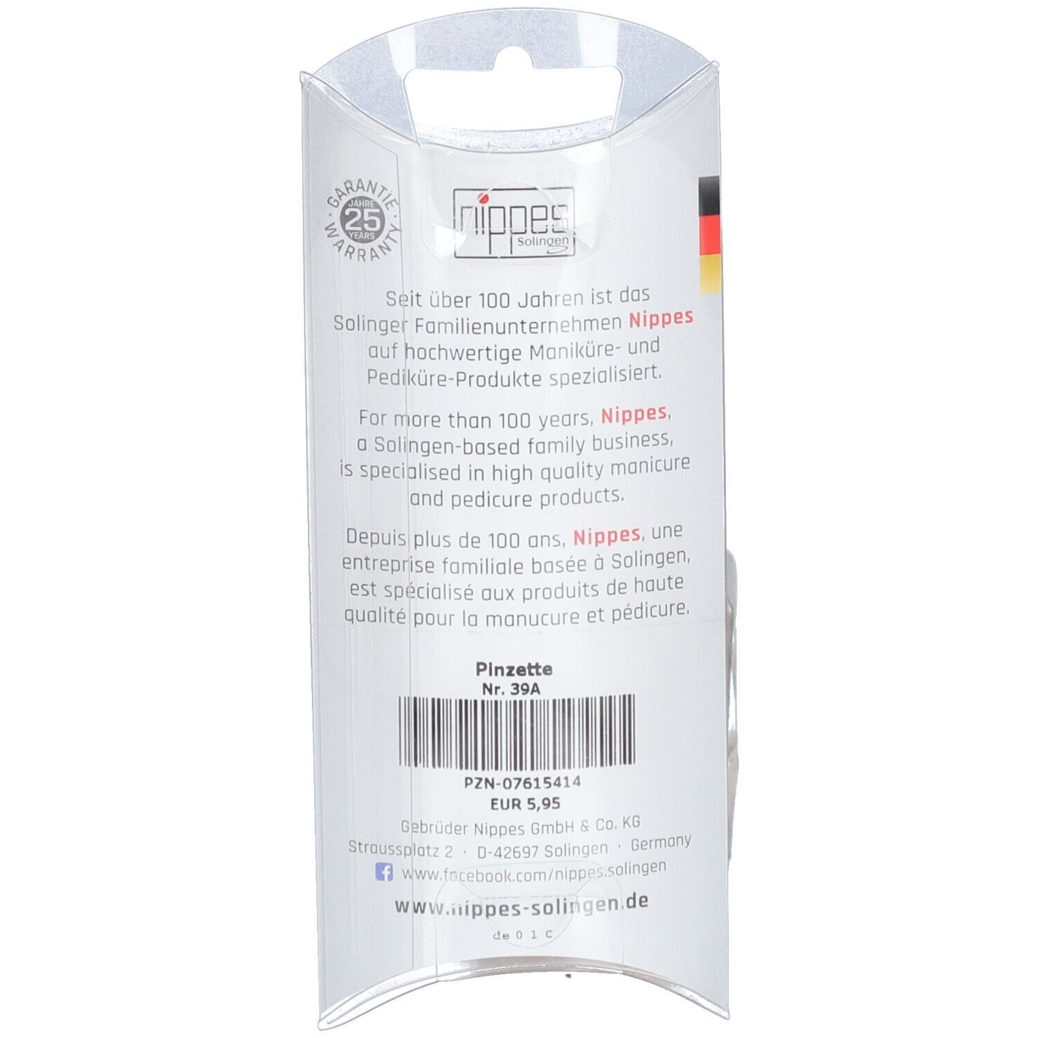 nippes Solingen pinzette extra-fine a punta