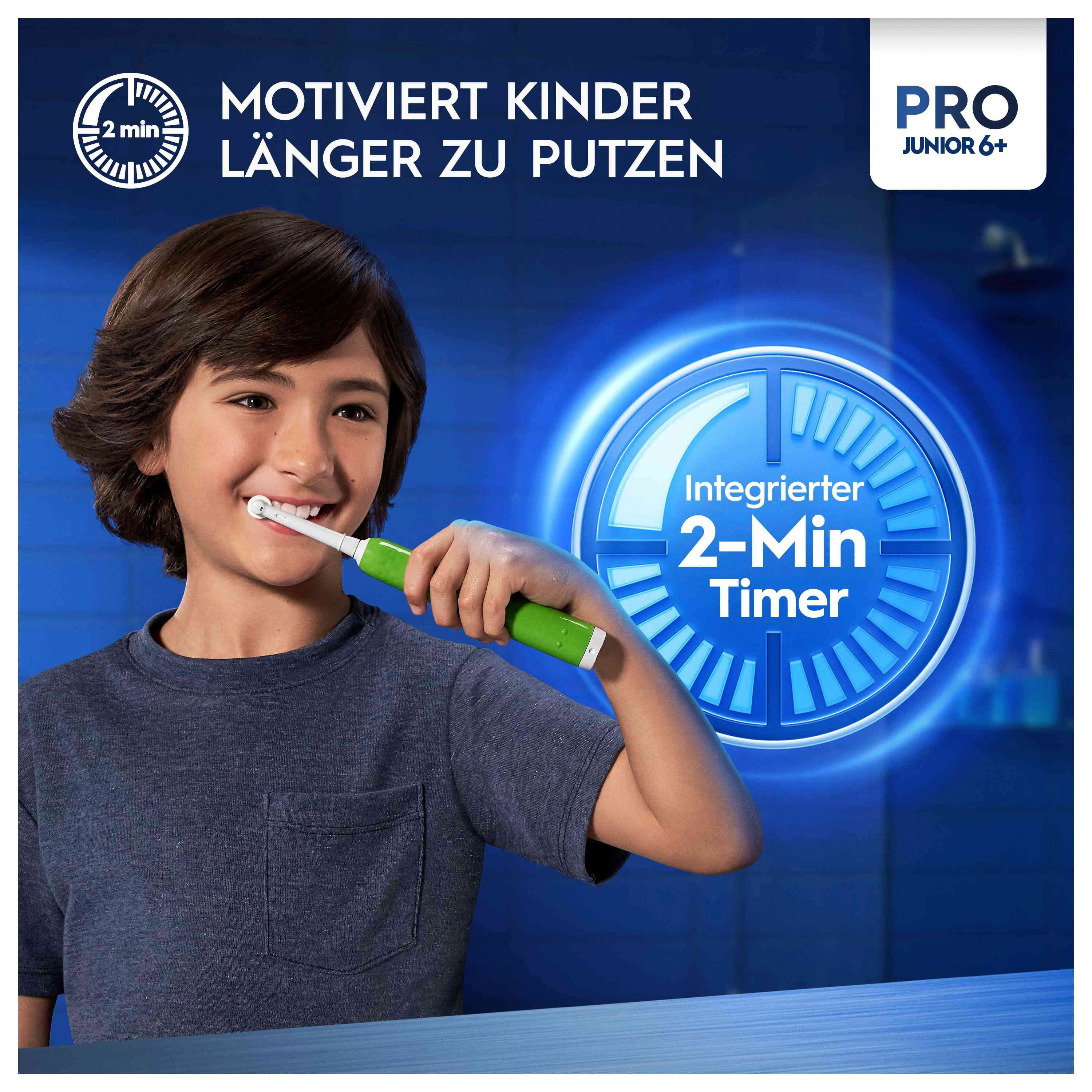 Oral-B Junior 8006540743027 spazzolino elettrico Bambino Spazzolino rotante Verde