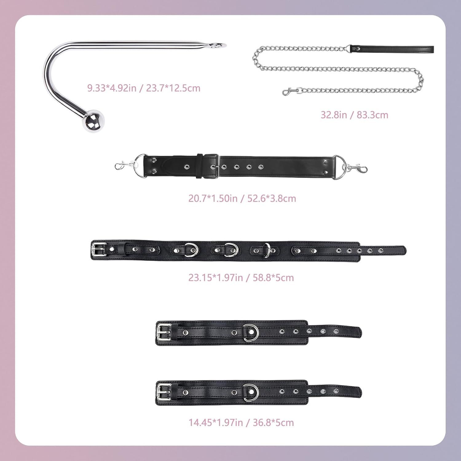 YICOCO set bondage con gancio anale e sistemi di fissaggio, kit di accessori intimi
