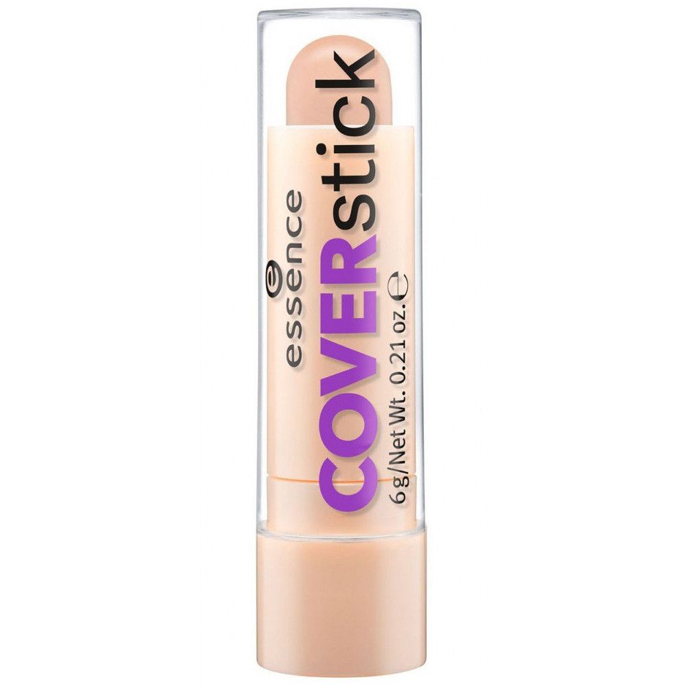 Correttore Coverstick in stick con coperchio trasparente. Nome del prodotto e marchio visibili. Peso: 6 g / 0,21 oz.