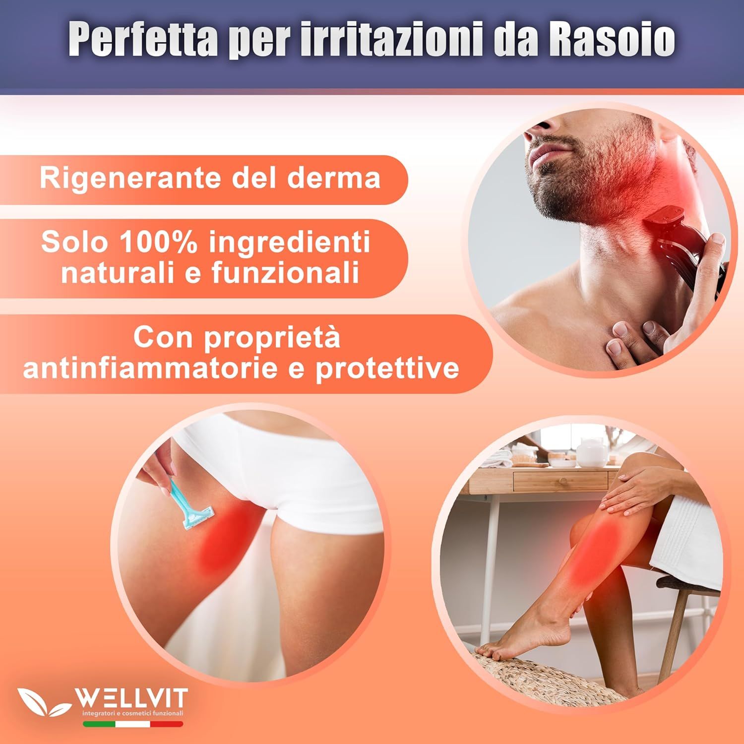 Wellvit | Crosvit, Crema Dermatologica per per Bruciori, Pruriti e Irritazioni