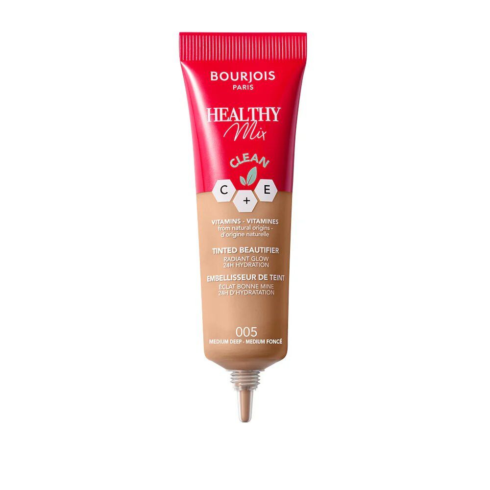 Bourjois Healthy Mix Beautifier, tubo con tappo rosso. Scritta: Healthy Mix Clean. Tonalità 005.
