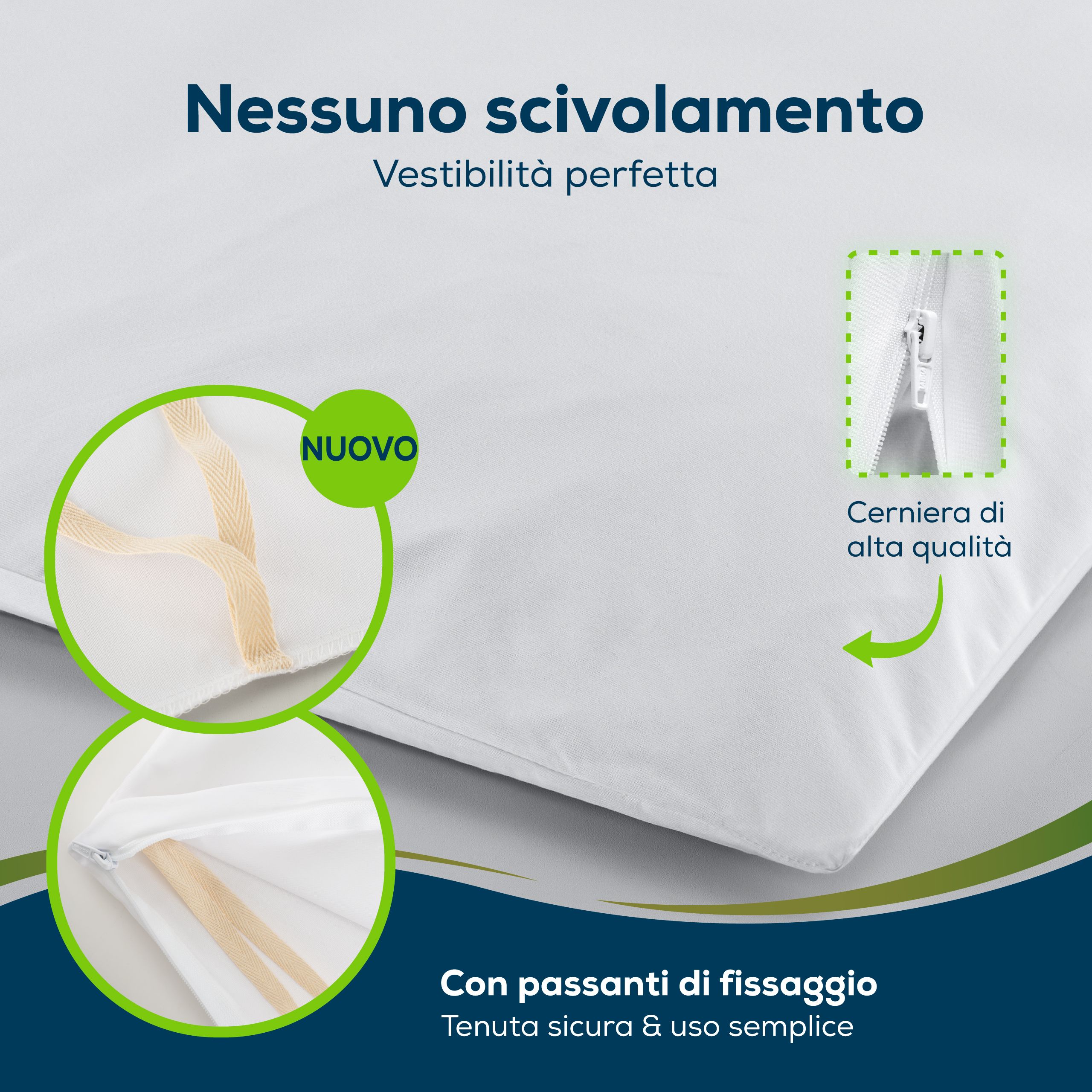 Sensalou copripiumino impermeabile bianco - 200 x 200