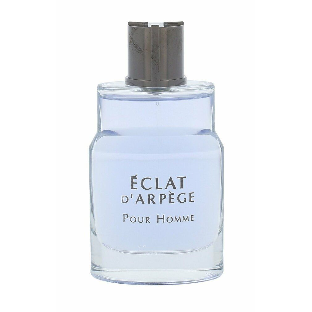 Spray Eau de Toilette azzurro. Scritta: ÉCLAT D'ARPÈGE Pour Homme. Tappo nero.