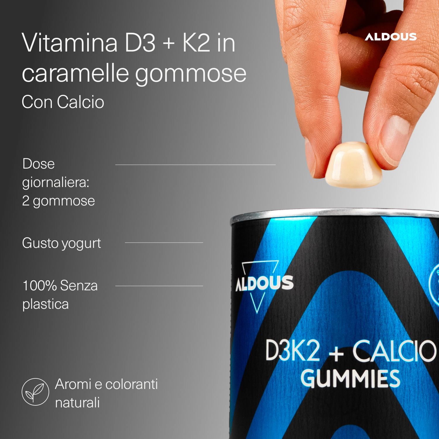 Aldous - Vitamina D3 e K2  - Muscoli, Ossa