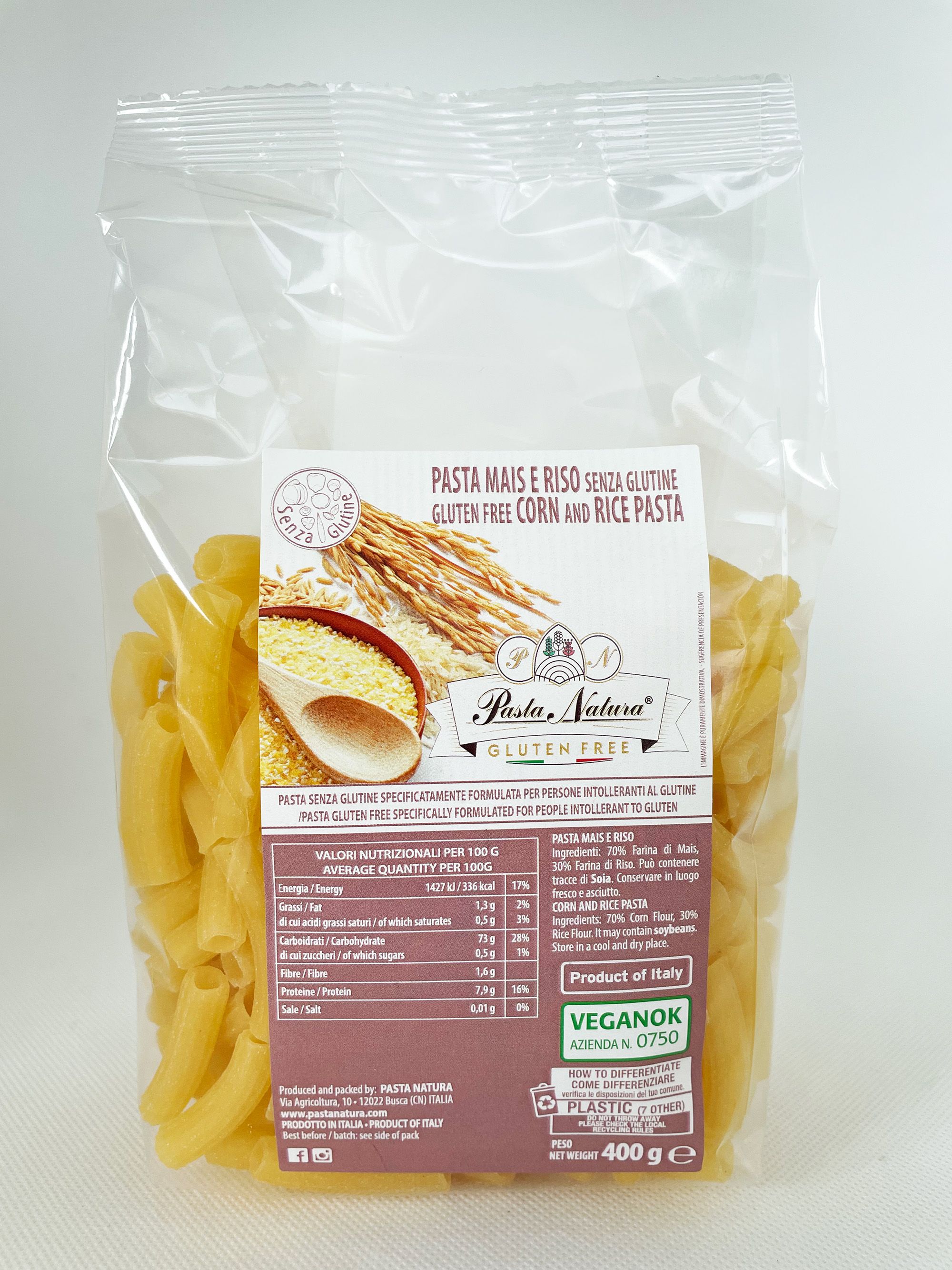 Maccheroni Senza Glutine di Mais e Riso - Pasta Natura