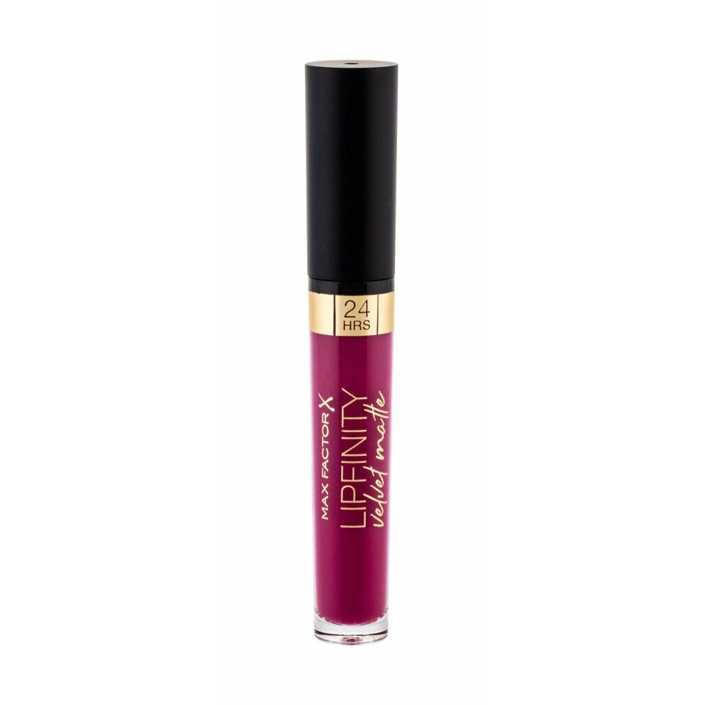 Max Factor Lipfinity Velvet Matte 005 Matte Merlot. Rossetto con tappo nero. Scritte dorate. Tonalità: Merlot.
