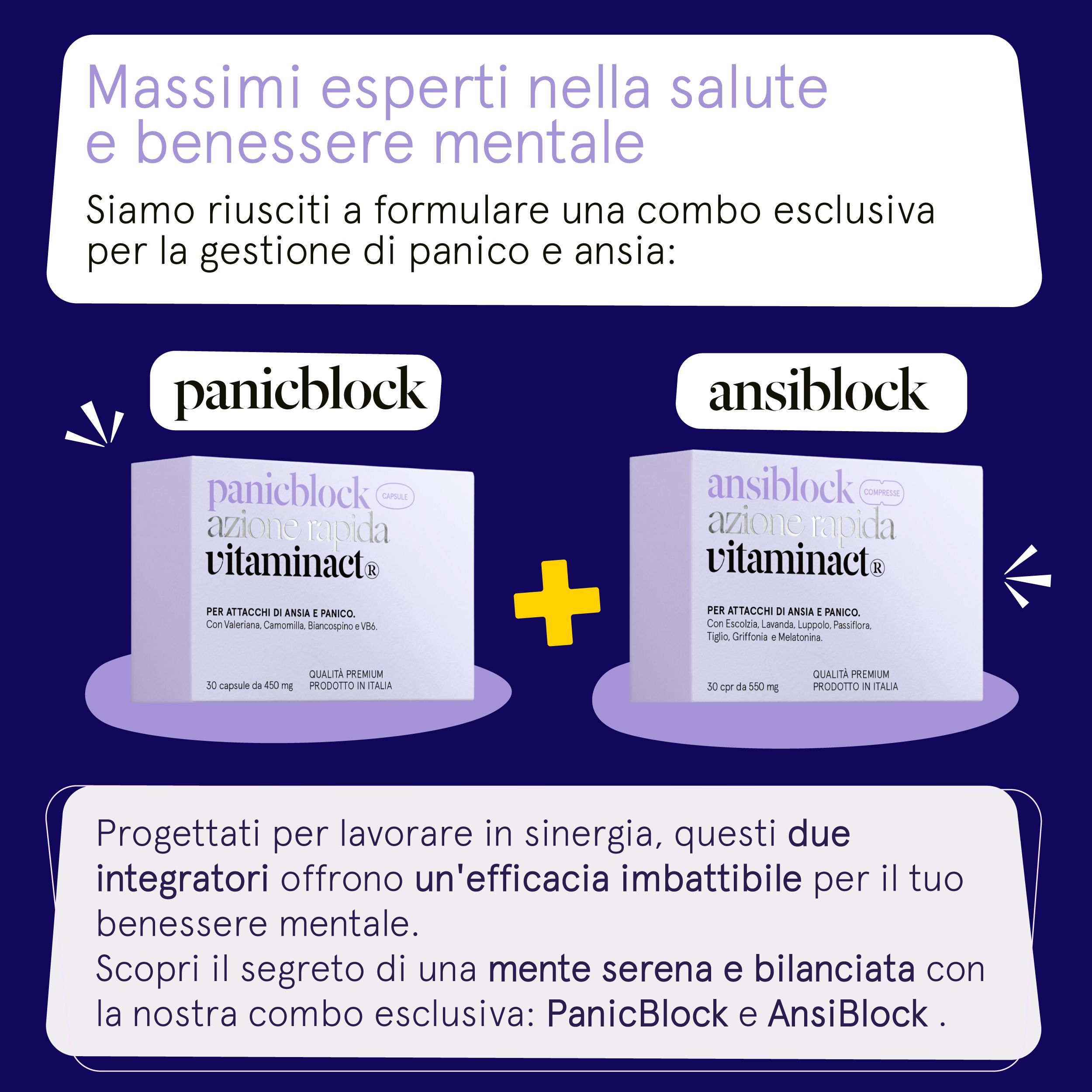 Vitaminact - PanicBlock azione Rapida - Per Attacchi di Panico