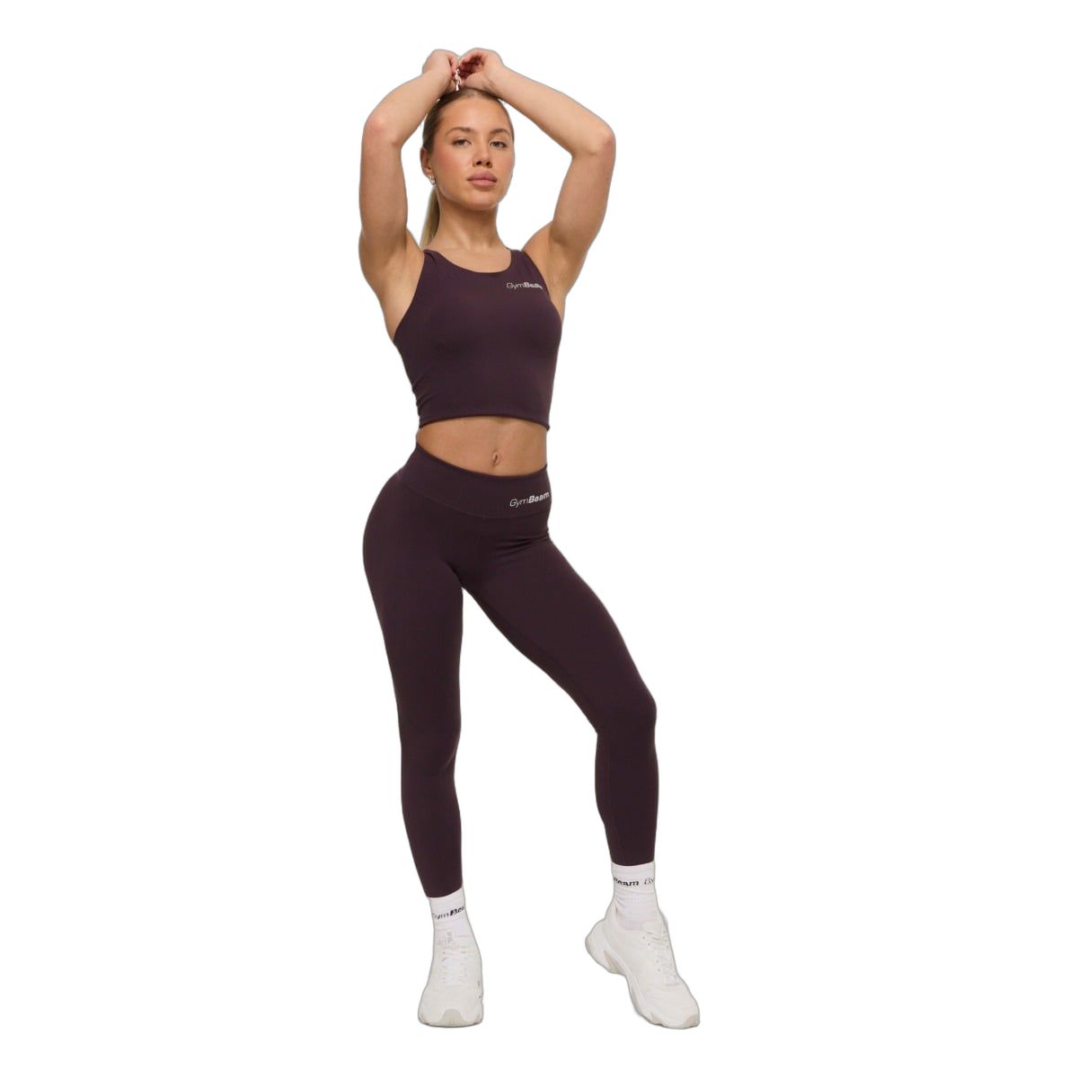 GymBeam Leggings donna BEAT a vita alta senza tasche Berrywood