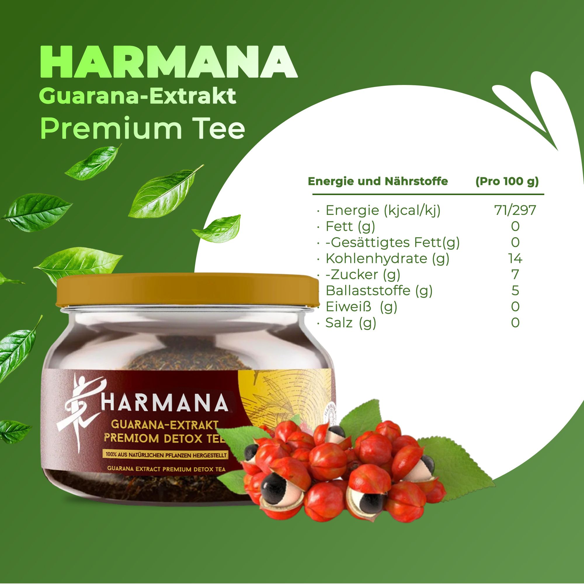 HARMANA Tè con Estratto di Guaranà