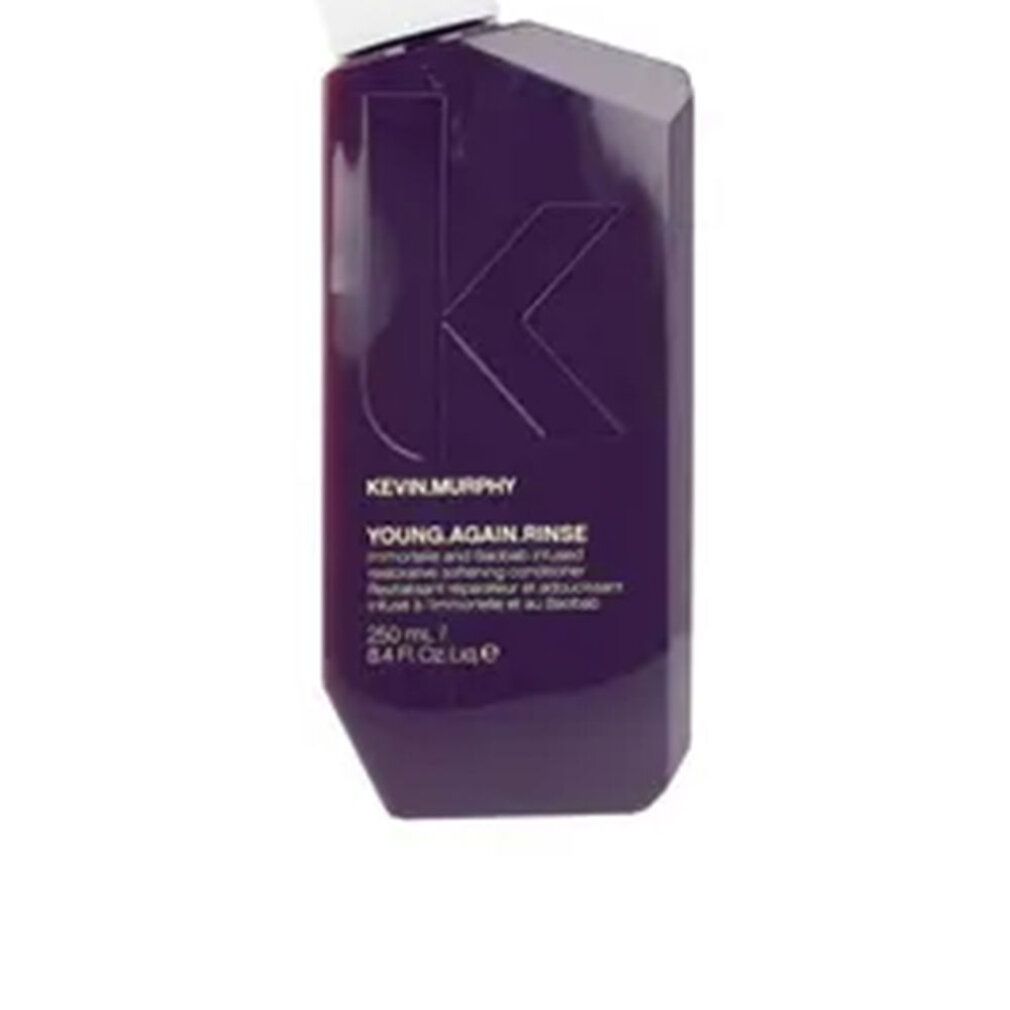 Flacone viola con tappo bianco. Scritta: Kevin Murphy, Young.Again Rinse. 250 ml.