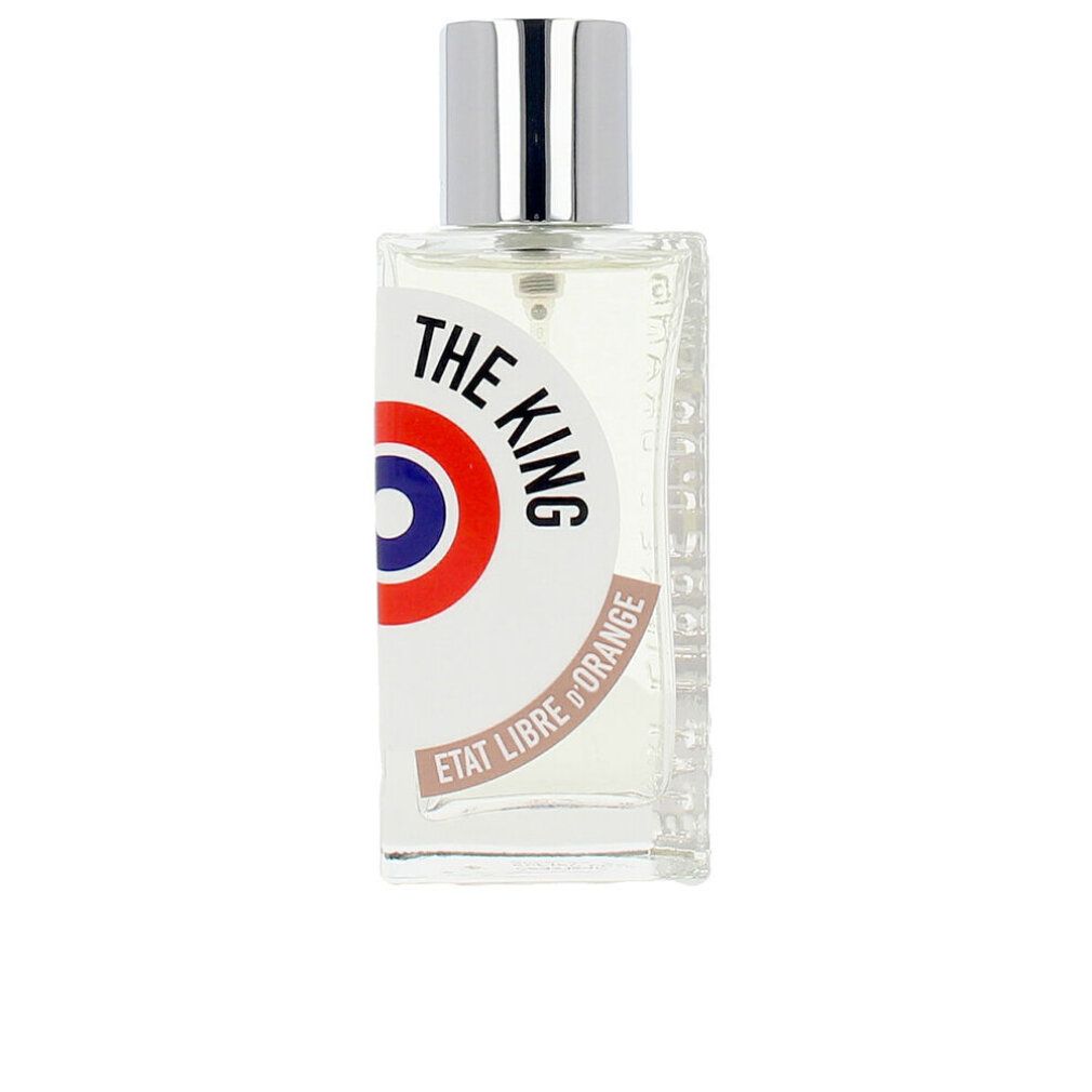 Flacone di profumo. Flacone rettangolare in vetro con tappo argentato. Etichetta bianca con logo e testo.