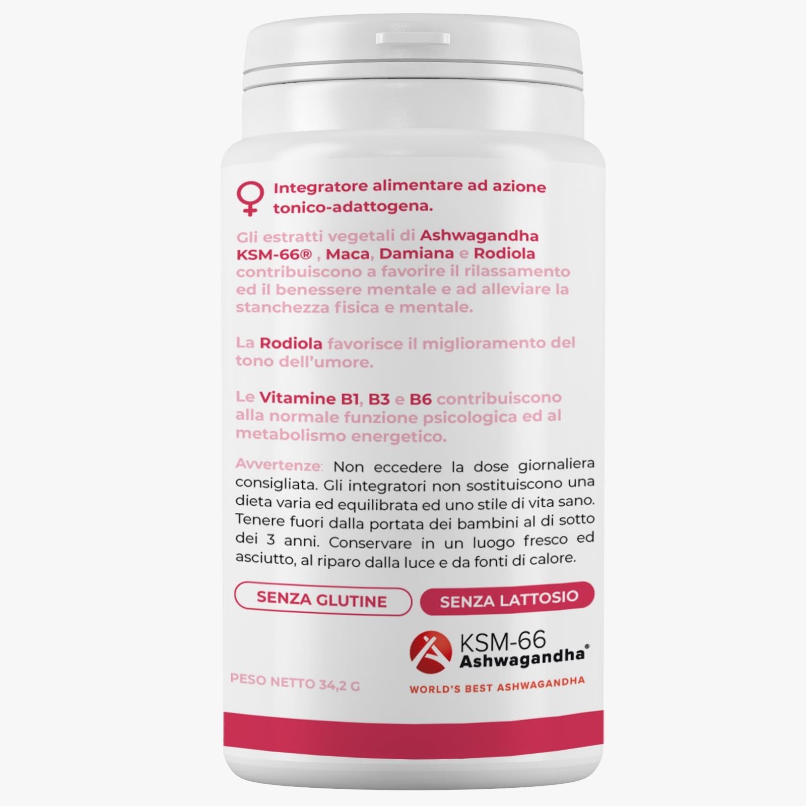 Integratore Benessere Donna, Integratore sessuale femminile con Ashwagandha KSM-66, Maca, Damiana