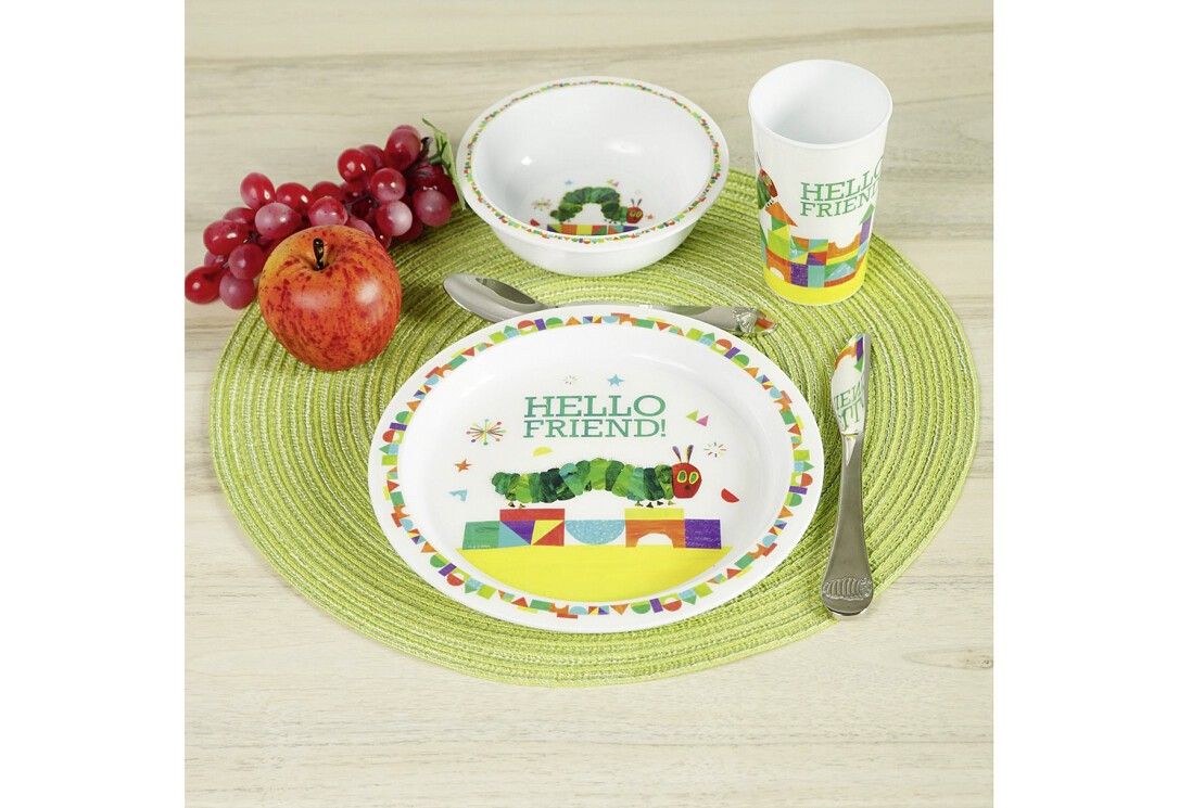 Stoviglie per bambini GEDA Bruco Affamato - Hello Friend 3 pezzi