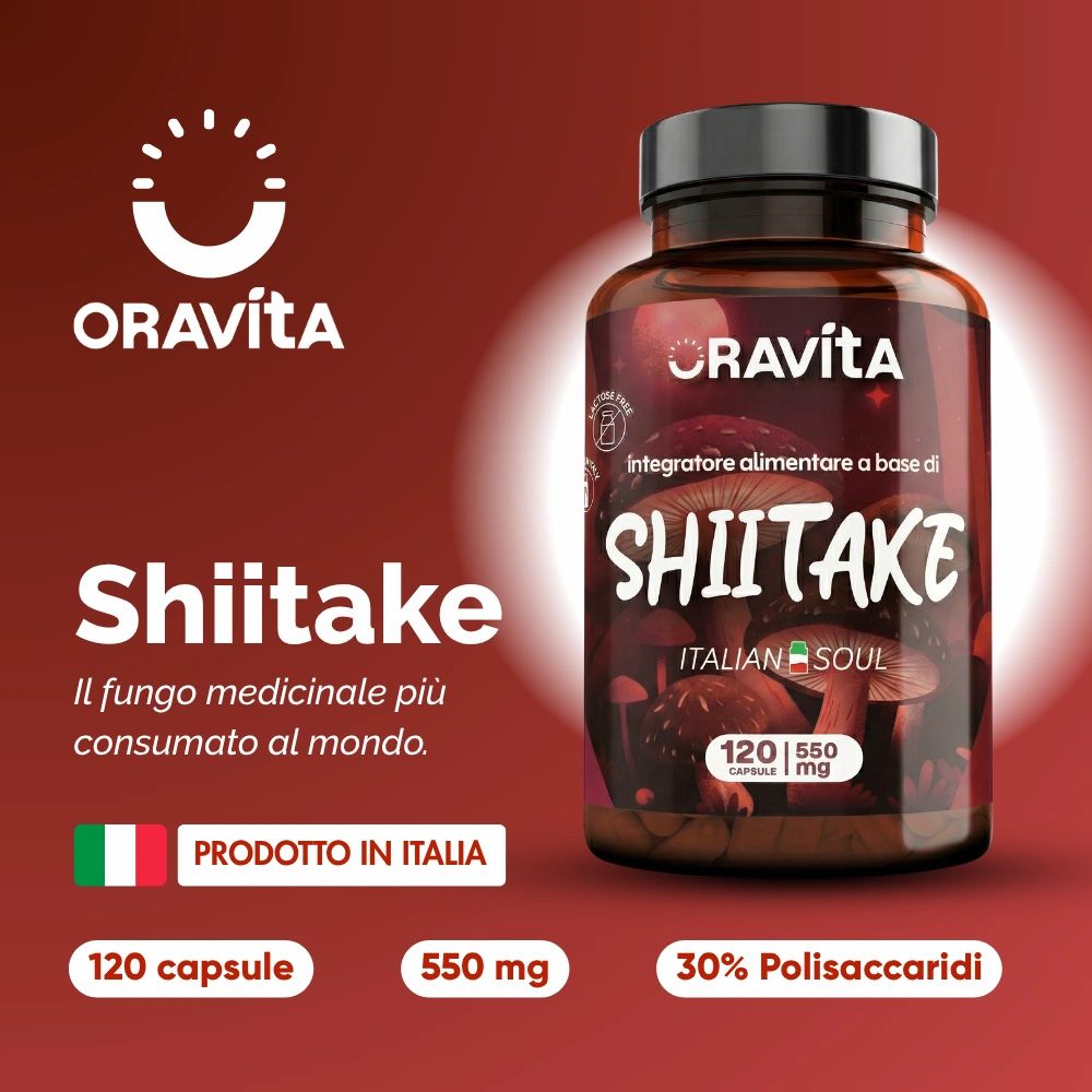 Oravita SHIITAKE Estratto Titolato 30% per Colesterolo, Immunità e Vitalità