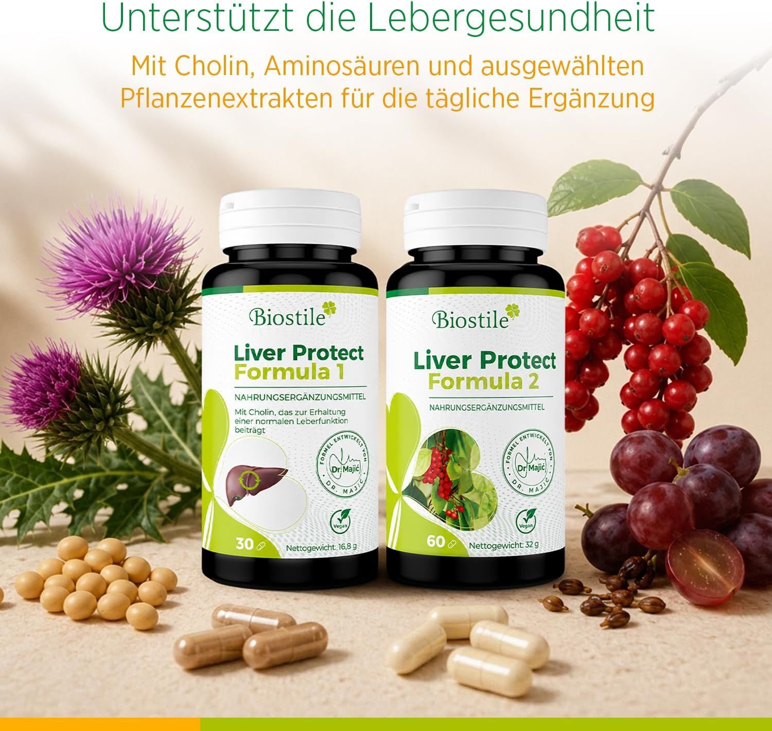 Capsule Biostile Liver Protect con cardo mariano e bacche.