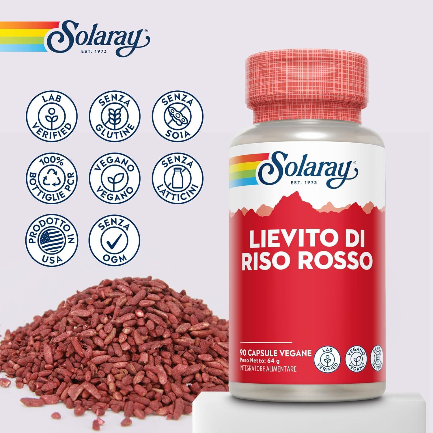 Solaray Capsula di Estratto di Riso Rosso Fermentato