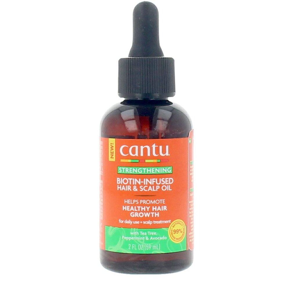 Olio per capelli e cuoio capelluto Cantu all'infusione di biotina, promuove la crescita sana. Con contagocce.