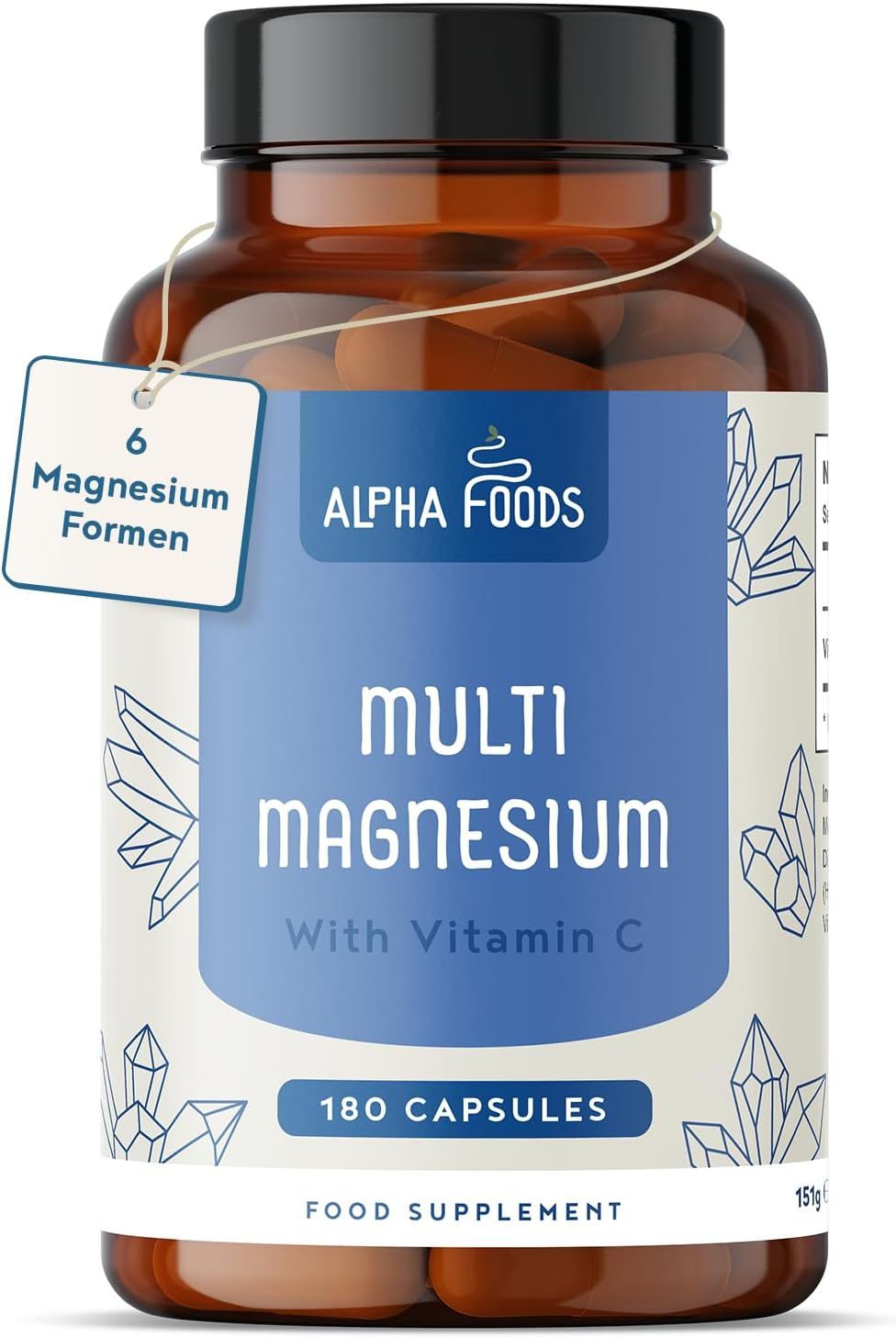 Complesso multi-magnesio in capsule - 6 fonti bioattive di magnesio - vegan