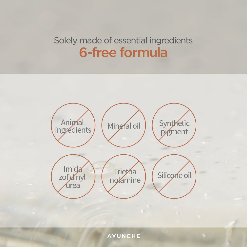 AYUNCHE Enrich Bonding Shampoo: formula 6-free senza ingredienti animali, olio minerale, pigmenti.