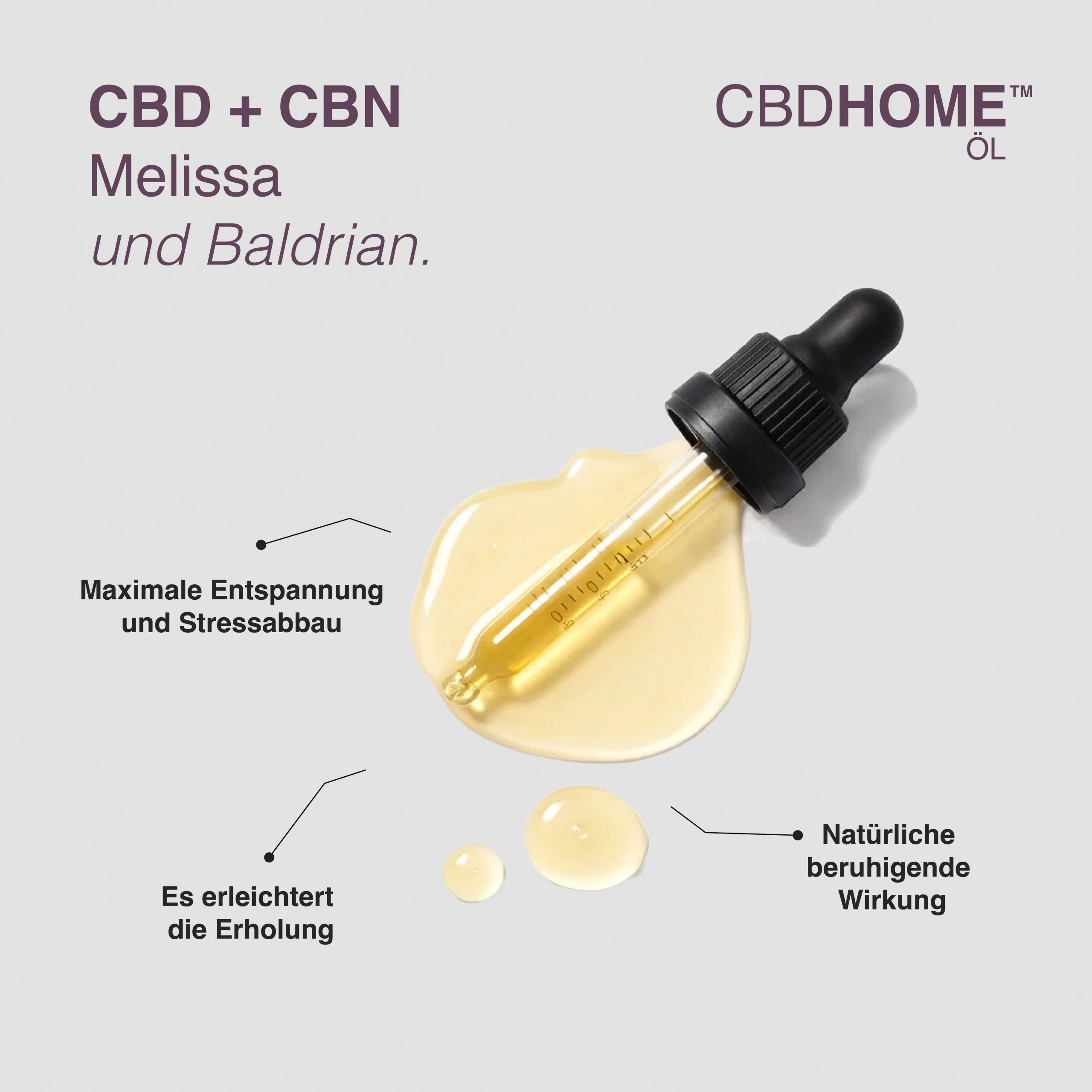 CBD HOME – Olio di CBD con CBN, melissa e valeriana – 20% CBD e 20% CBN