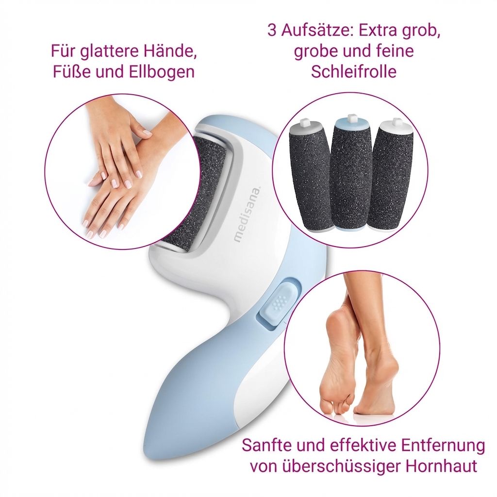 Rimuovi calli per mani, piedi, gomiti con tre accessori.