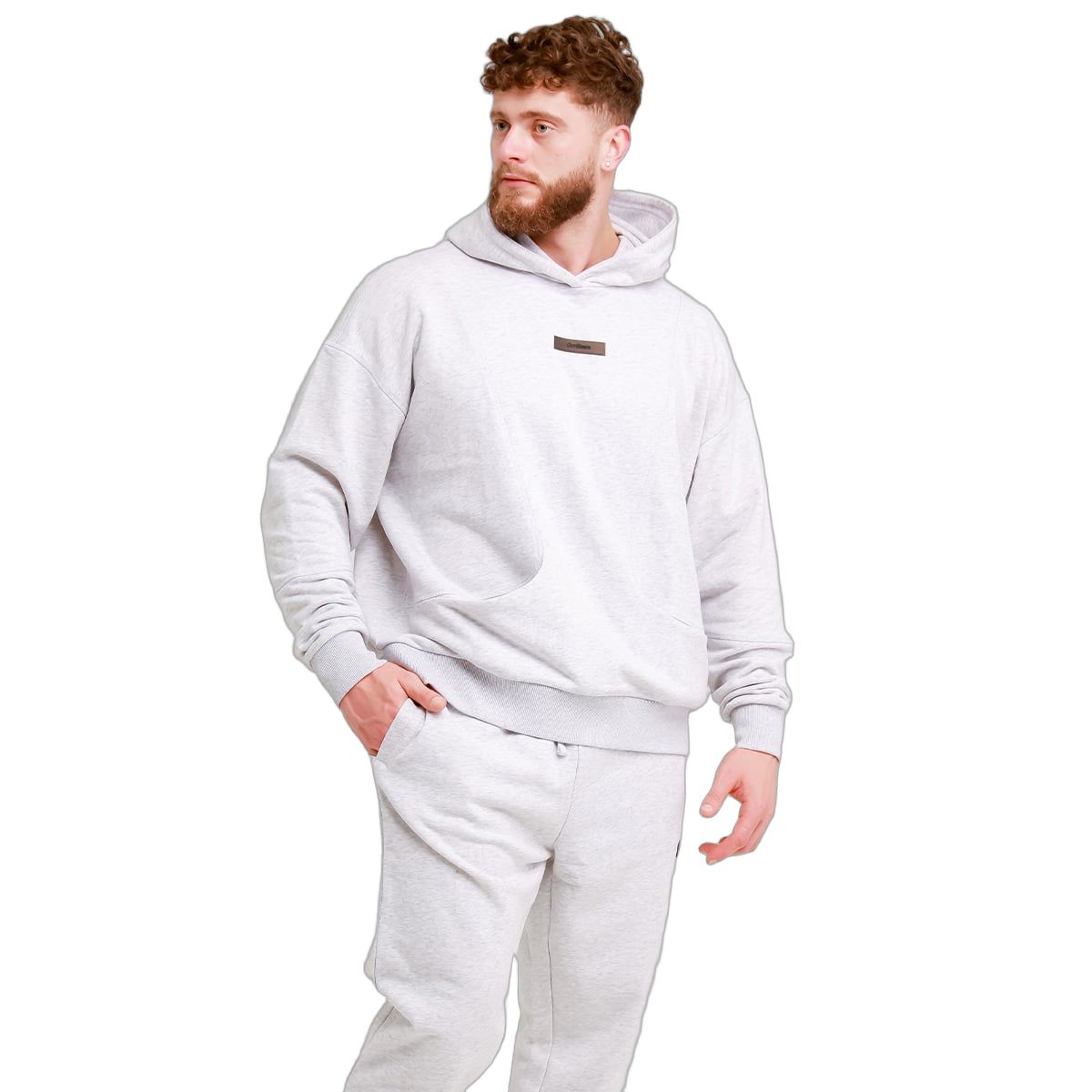 GymBeam Felpa uomo Unity regular con cappuccio grigio