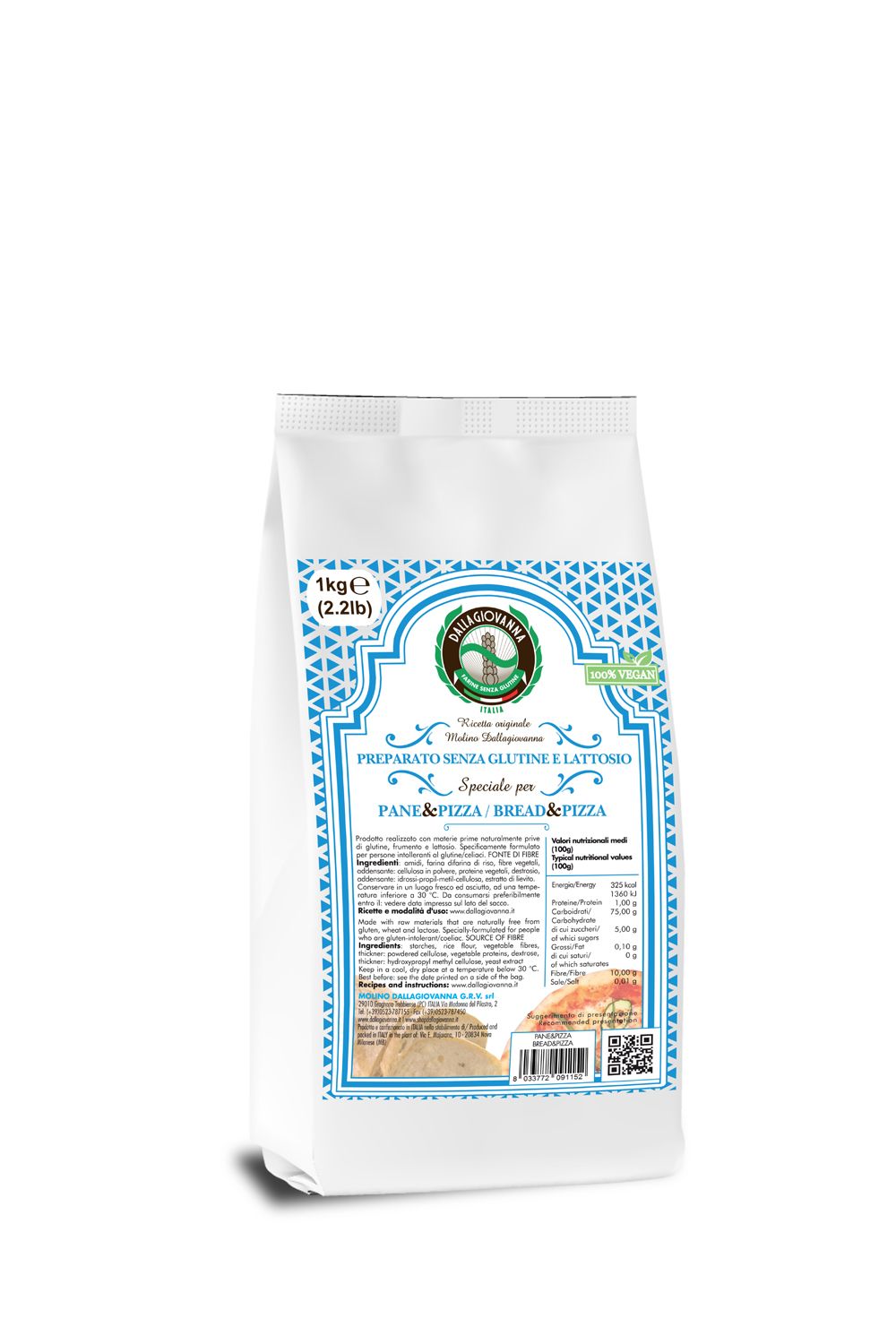 Preparato per Pane e Pizza Senza Glutine e Senza Lattosio - Molino Dallagiovanna