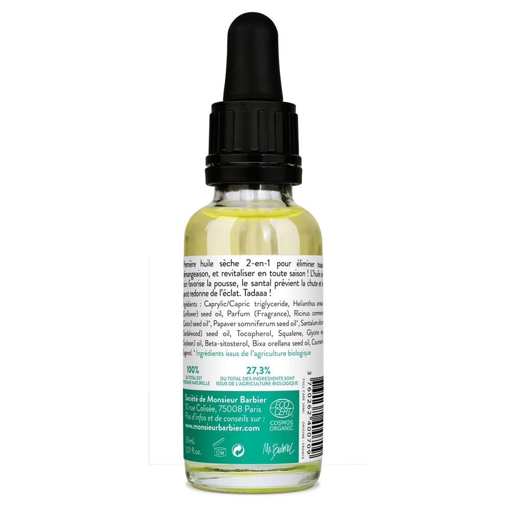 Monsieur BARBIER - Olio per capelli e barba biologico certificato