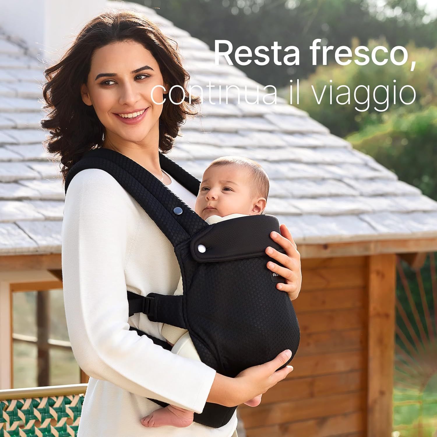 Momcozy Marsupio per Bambini Leggero e Traspirante Air Mesh Nero