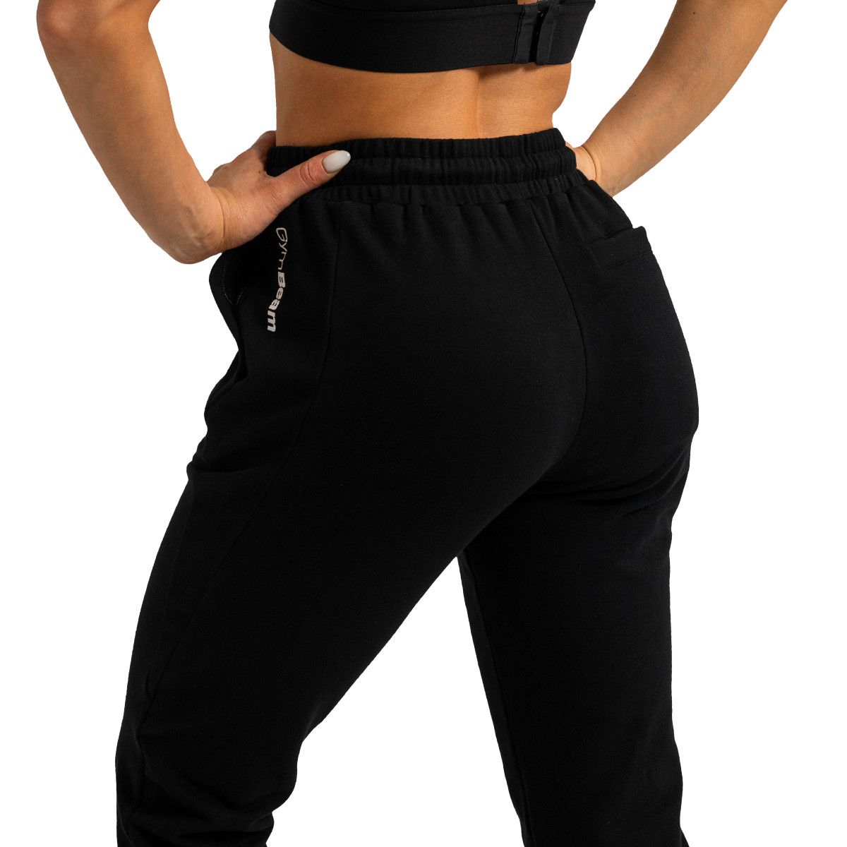 GymBeam Pantaloni tuta donna slim con coulisse e tasche Limitless Black