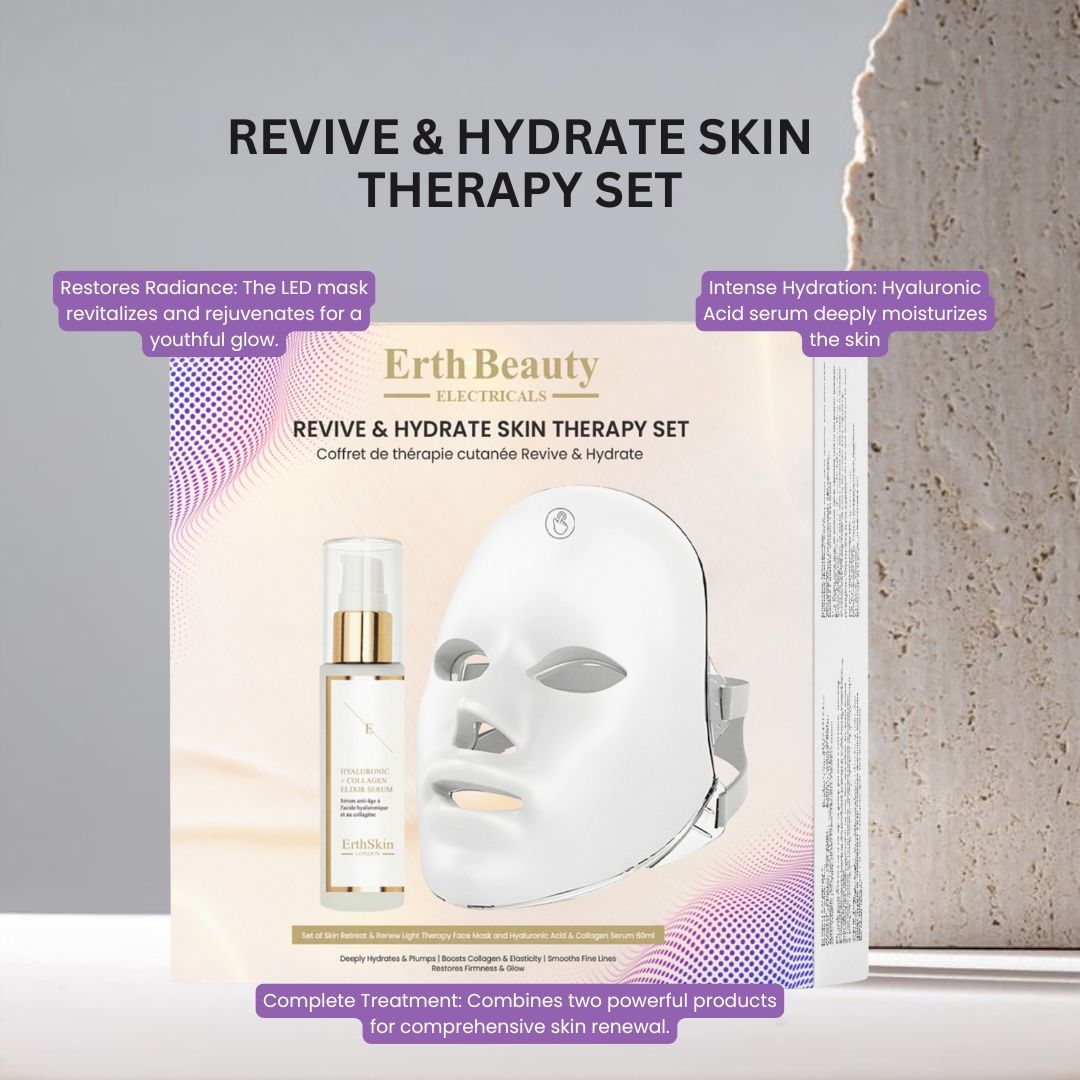 Confezione del set per la terapia della pelle Revive & Hydrate Erth Beauty.