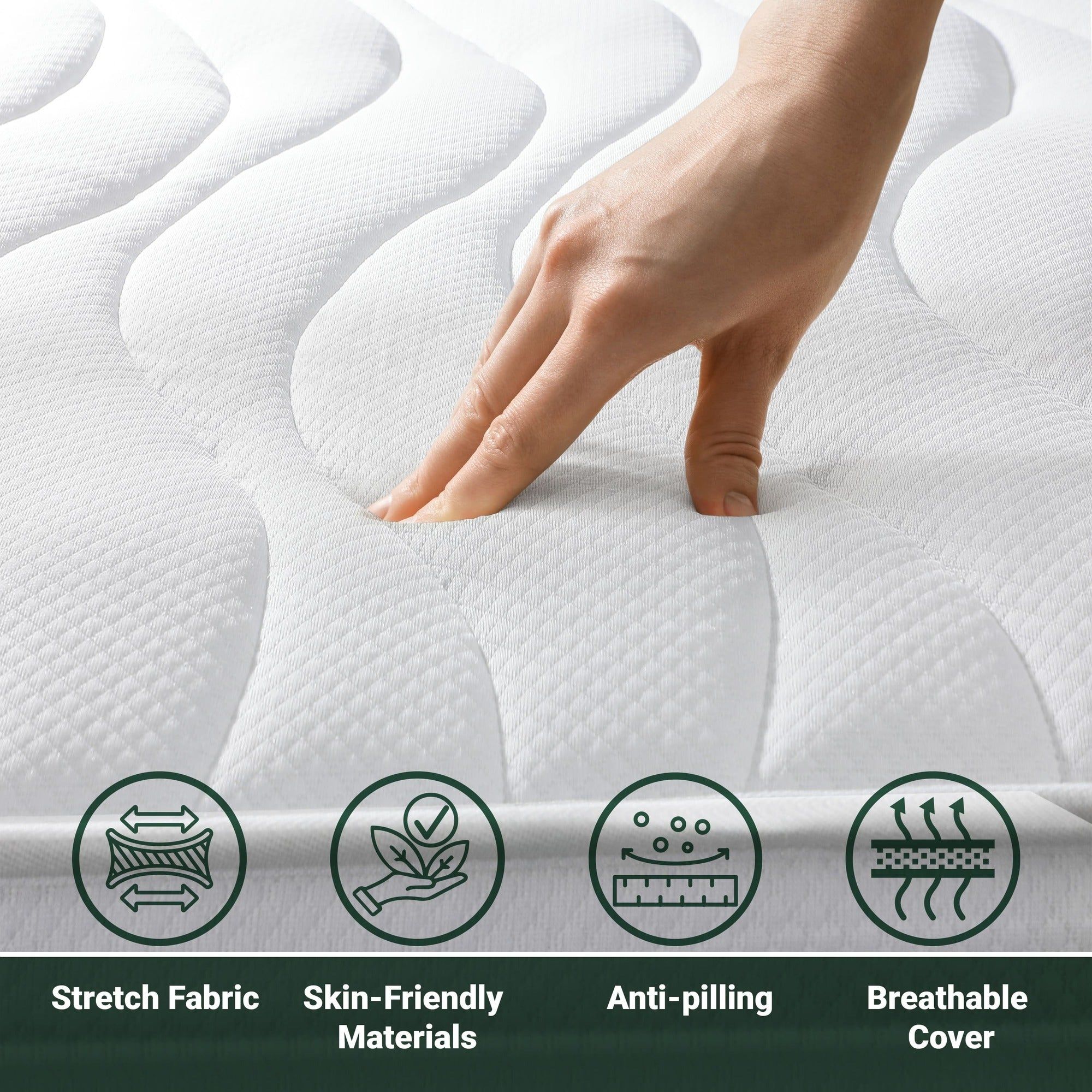 The White Stone Materasso a Una Piazza e Mezza 120x200 cm in Memory Antibatterico | Altezza 16 cm