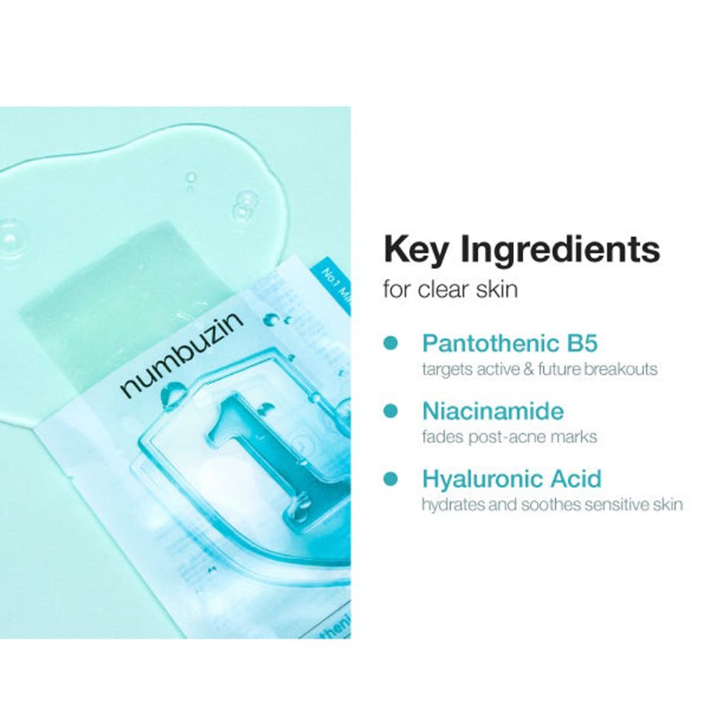Confezione di maschera in tessuto con acido ialuronico, pantotenico B5 e niacinamide.