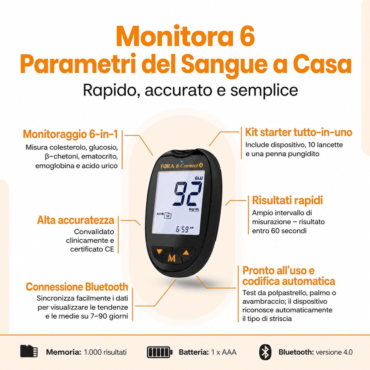Misuratore di colesterolo e strisce reattive. Test rapidi, salute cardiaca.