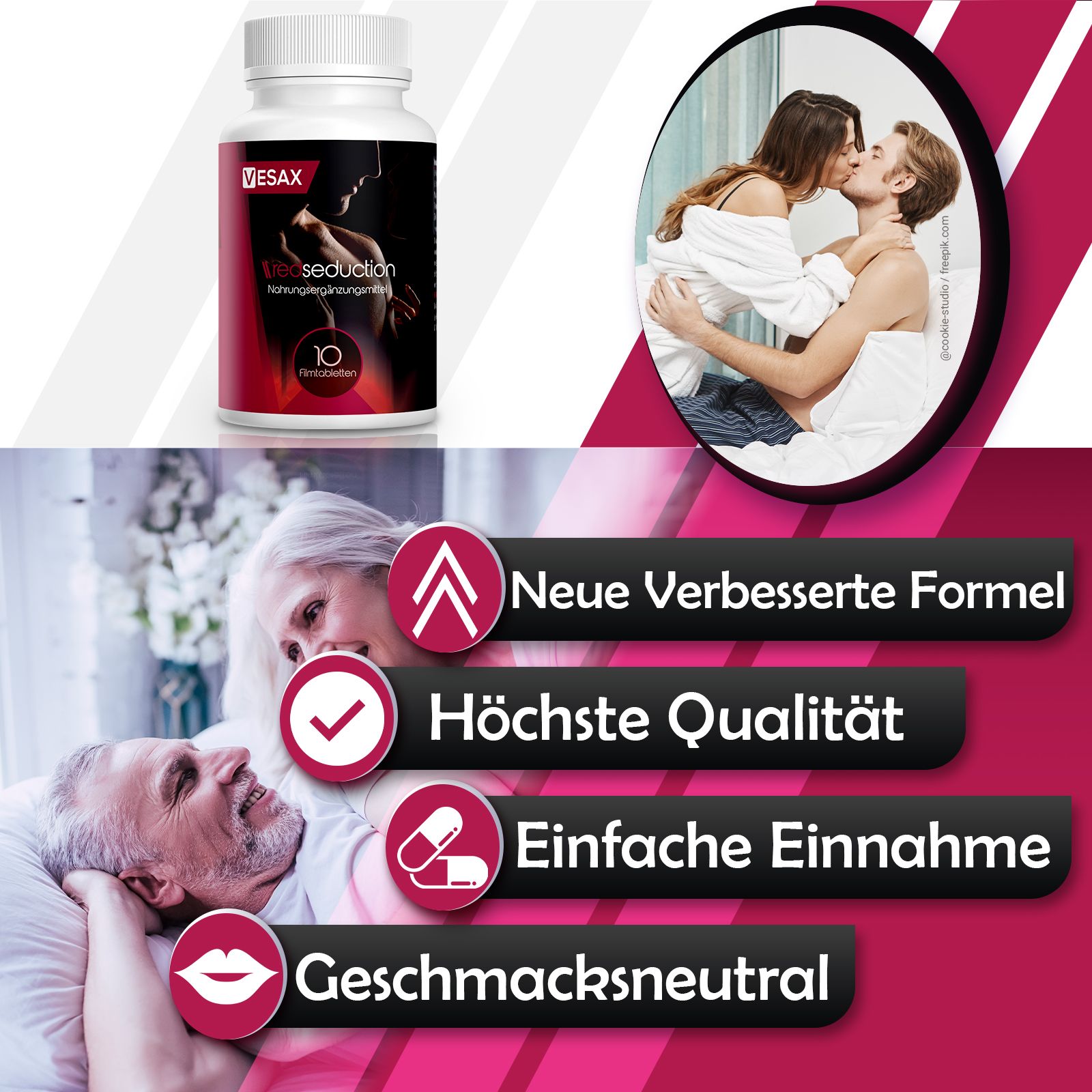 Capsule Red Seduction: Nuova formula, massima qualità, facile assunzione, insapore.