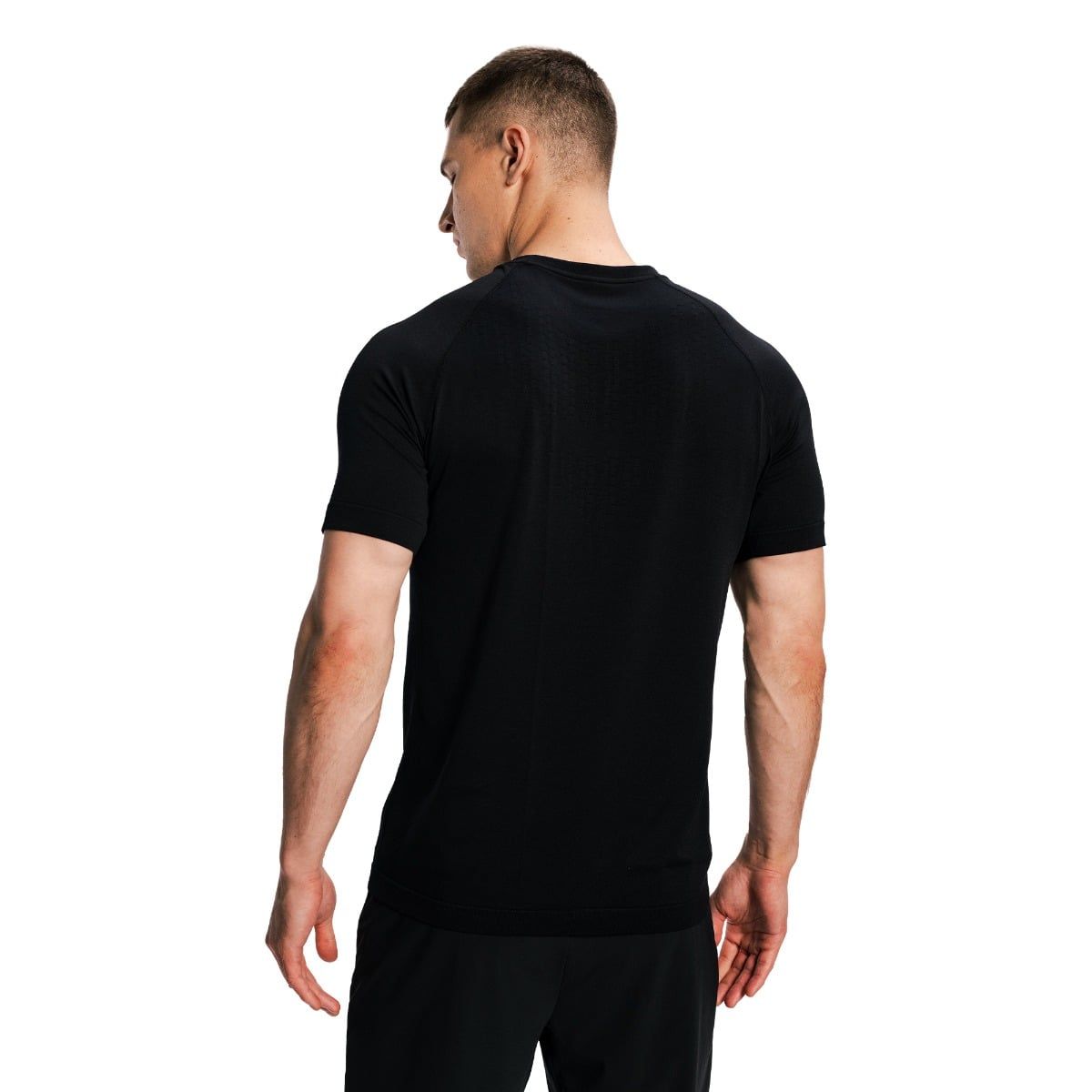 GymBeam T-shirt uomo Pulse X Running in nylon manica corta Black