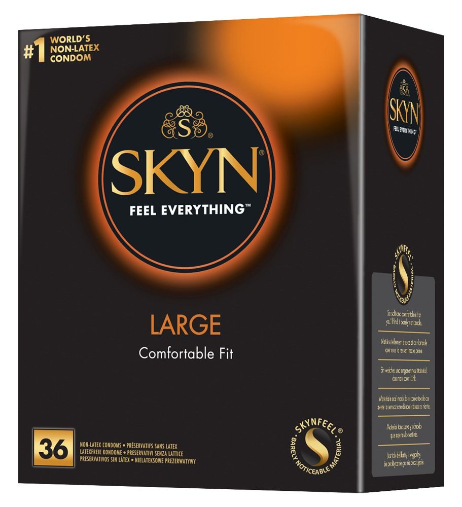 Confezione di preservativi SKYN Large Comfortable Fit, 36 pezzi. Preservativi senza lattice.