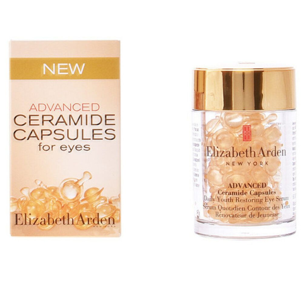 Confezione e flacone di capsule. Scritta: Advanced Ceramide Capsules for eyes.