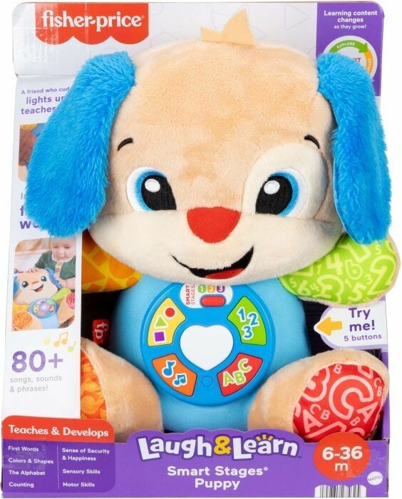 Mattel Fisher-Price, divertimento di apprendimento Smart Stages, cane di peluche per bambini, giocat