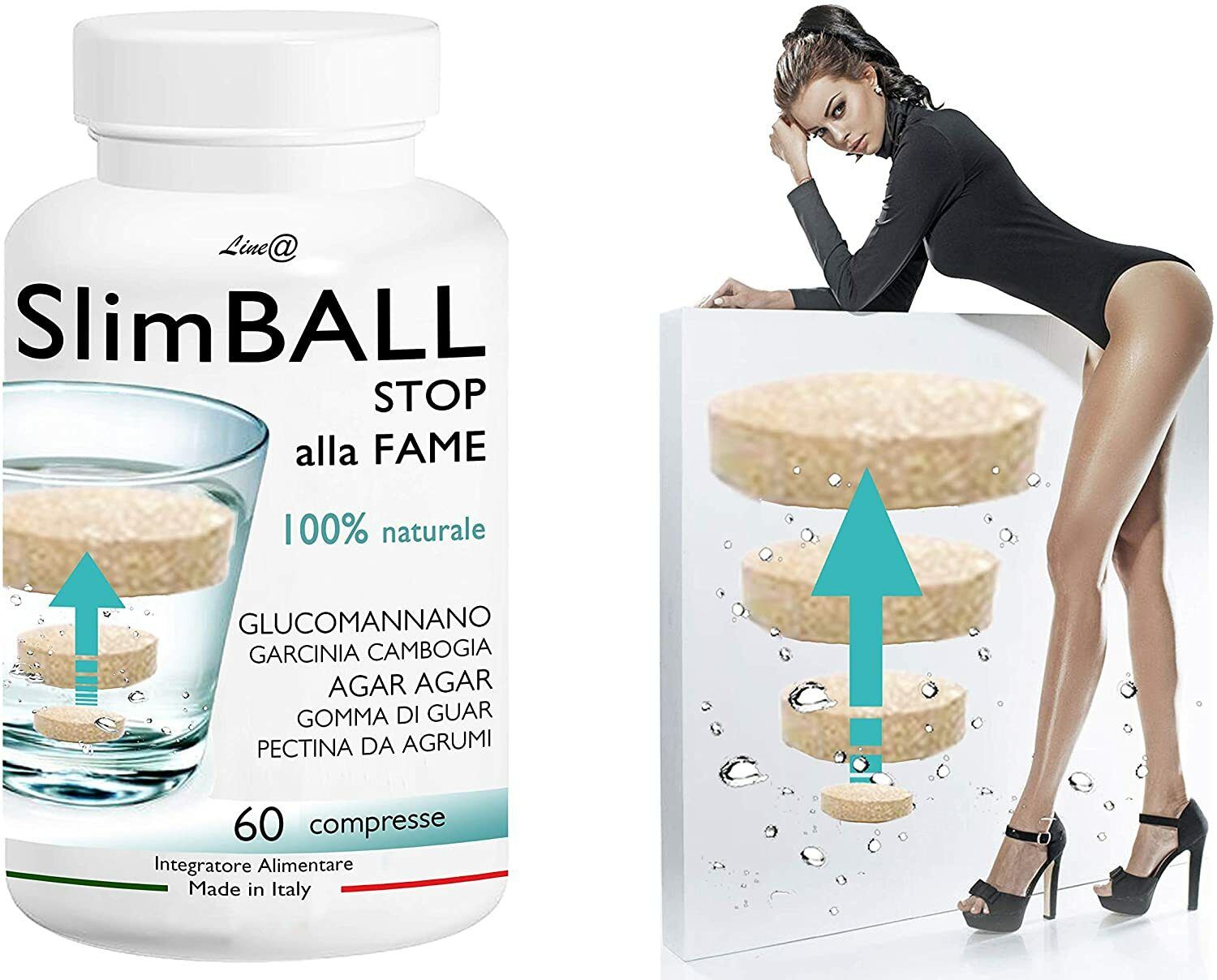 Flacone di capsule SlimBALL STOP alla FAME. Contiene 180 capsule.