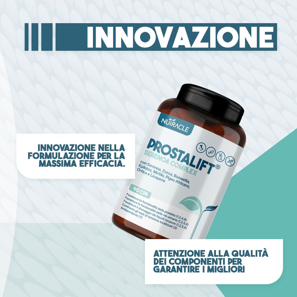 Una bottiglia del integratore PROSTALIFT SERENOA COMPLEX con 90 capsule.