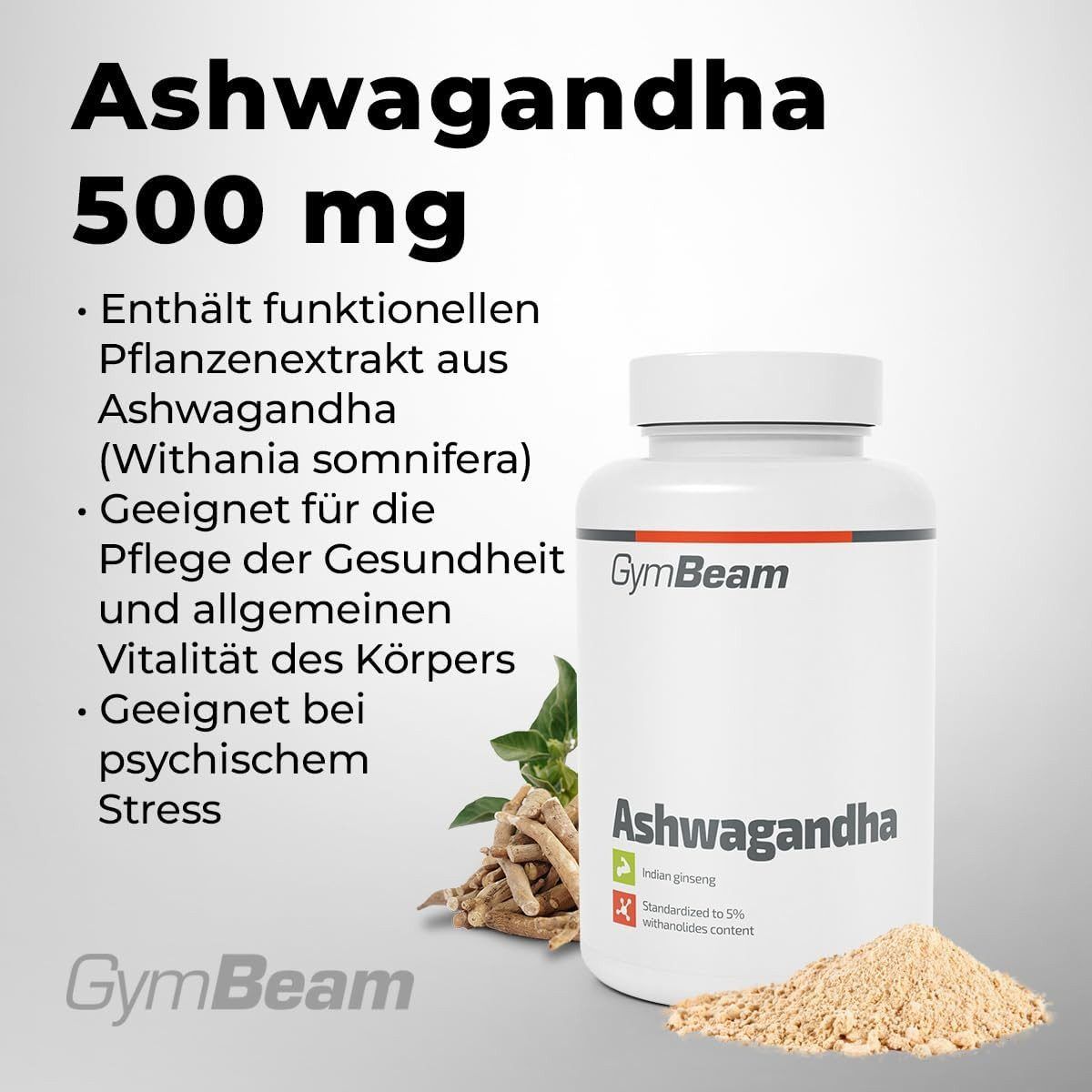 GymBeam Ashwagandha estratto vegetale capsule, + OMAGGIO 90 Cps